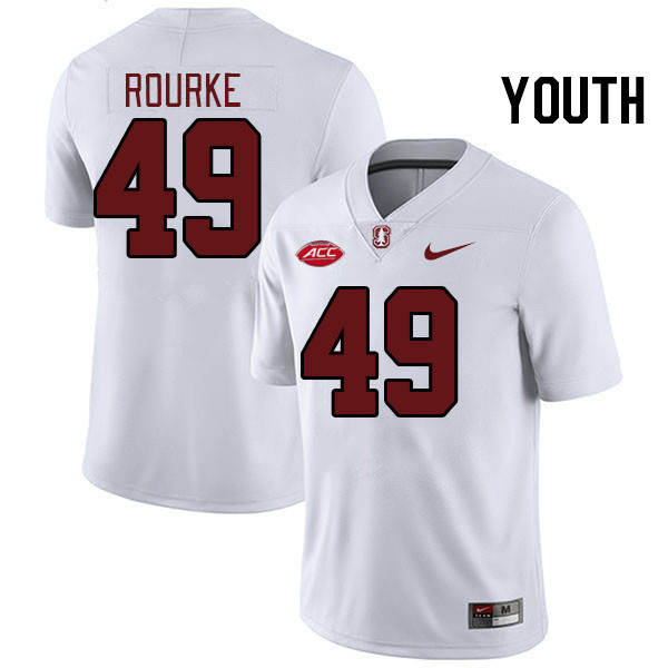 Youth #49 Adam Rourke Stanford Cardinal 2024 ACC Conference College Football Jerseys Stitched-White